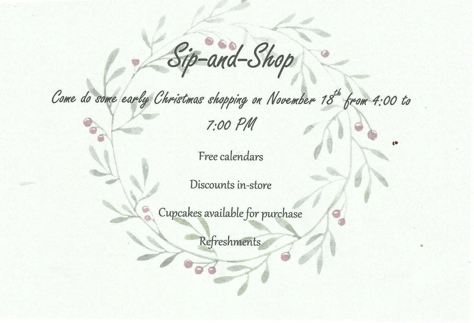 Sip and Shop Event